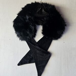 Elegant Black Faux Fur Scarf